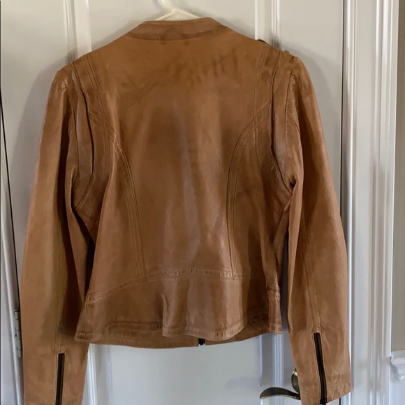 Andrew Marc Tan Leather Jacket - Picture 2 of 2